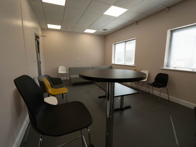 Refurbished staff rest room at Moto Leigh Delamere Services.